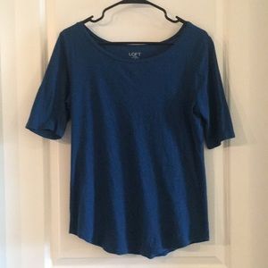 LOFT Outlet Blue 3/4 Sleeve Cotton Top